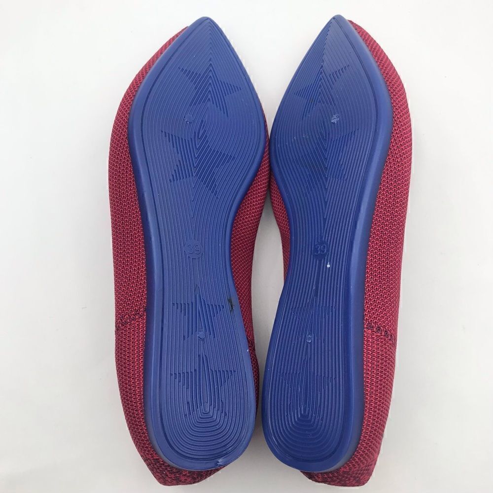 Woman by Projects Red Pattern Soft Side Pointed Flats- NEW - Picture 9 of 13